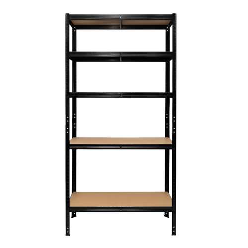 Czarny regał garażowy, metalowy 5 poziomów 625kg - 150x75x30